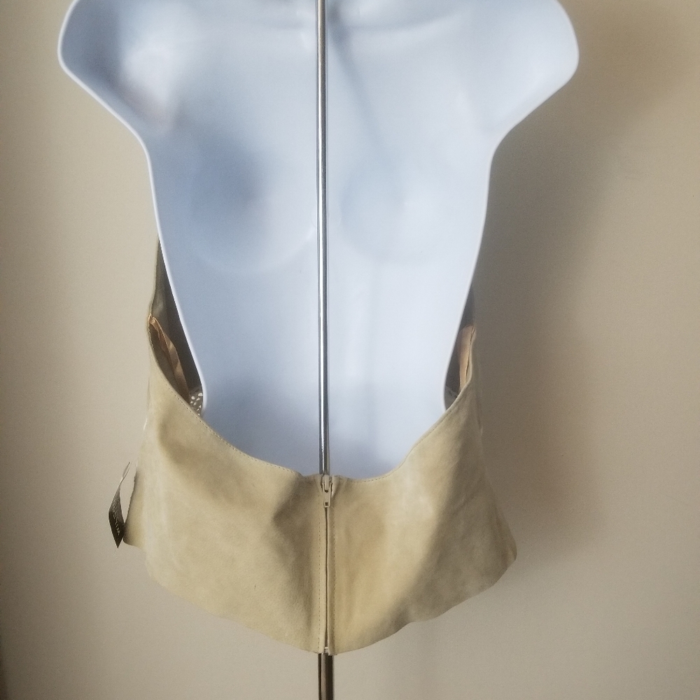 Wilson's Leather XL Suede Halter Top crochet trim - Picture 3 of 8